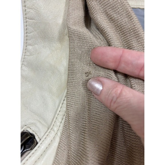 We Love Leather Doma Vest Cream Small Scarf Neck Zipper Accents - Picture 10 of 16